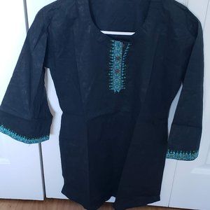 Self print black Kurti